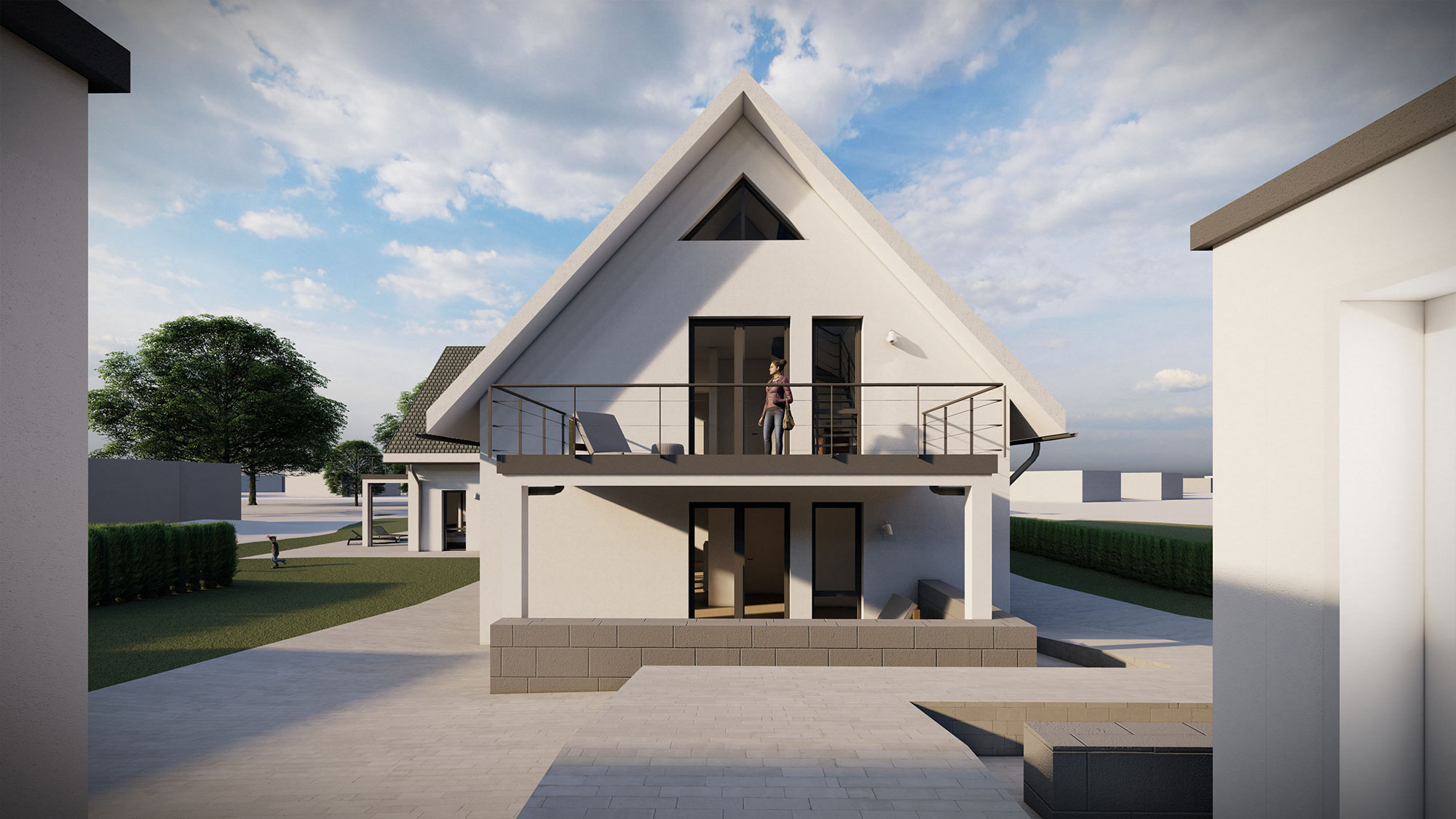 3D-Rendering der Dachterrasse von Mennekes in Kirchhundem